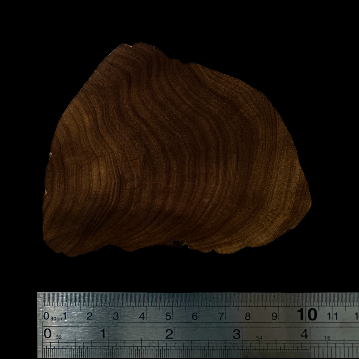 BMSWS151 Black Meat Figured Mysore Sandalwood Slab 8mm Thickness 50.8 grams