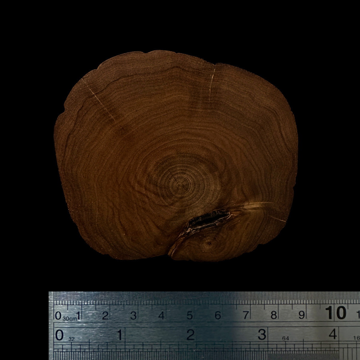 BMSWS163 Black Meat Figured Mysore Sandalwood Slab 7.4mm Thickness 36.3 grams