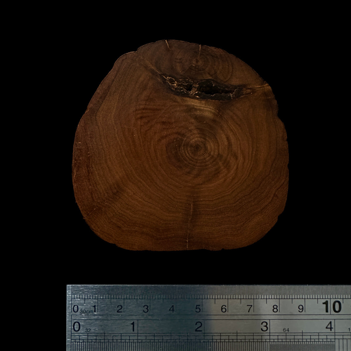 BMSWS172 Black Meat Figured Mysore Sandalwood Slab 7.4mm Thickness 36 grams