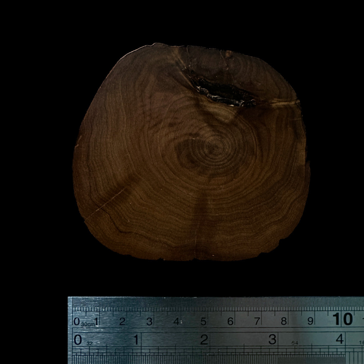 BMSWS180 Black Meat Figured Mysore Sandalwood Slice 7.8mm Thickness 36.8 grams