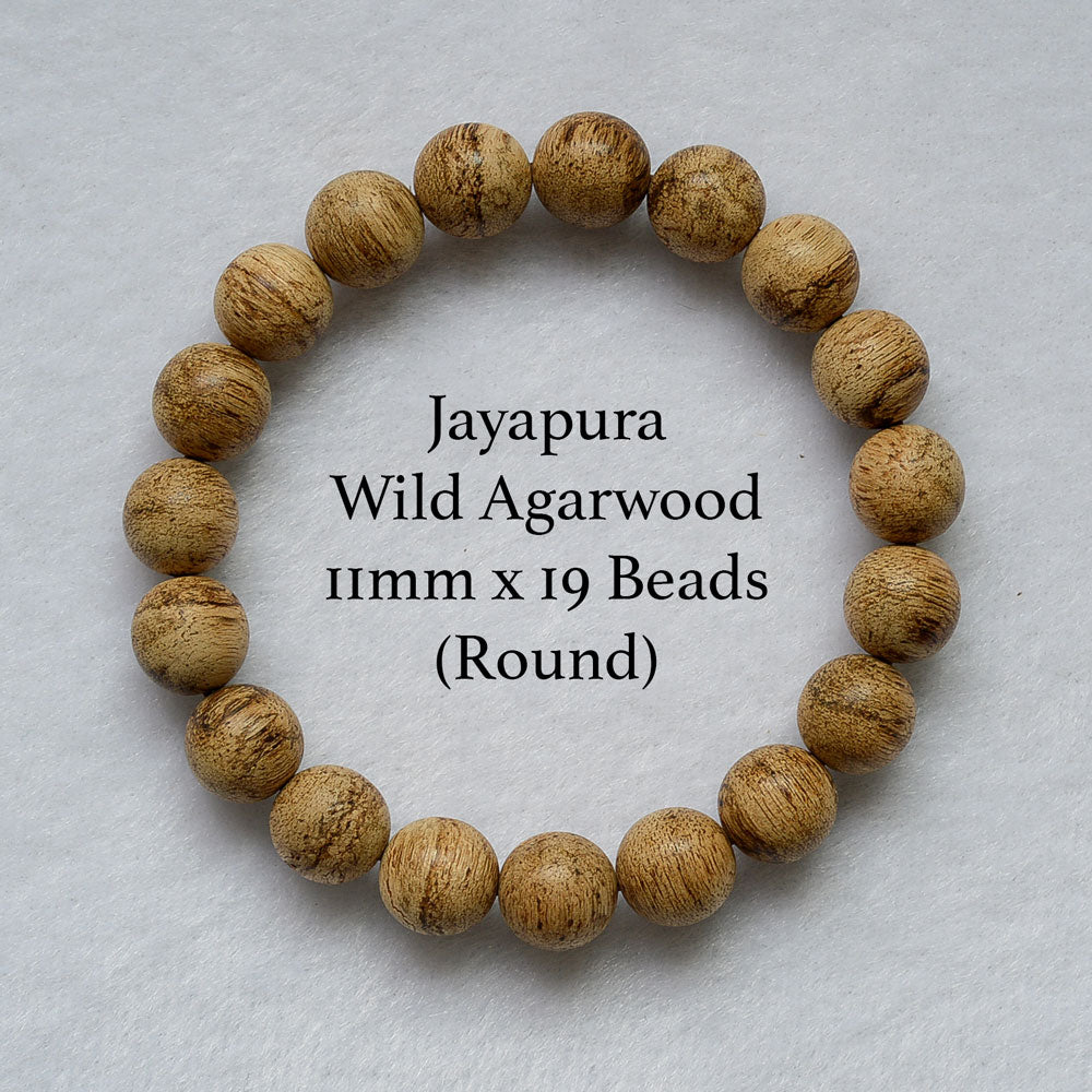 Wild Jayapura Agarwood Round Bracelet 11mm x 19 Beads