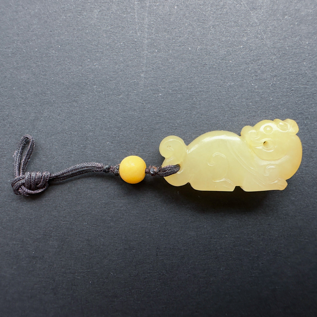 Yellow Nephrite Dragon Pendant 和田玉黄沁籽料青龙