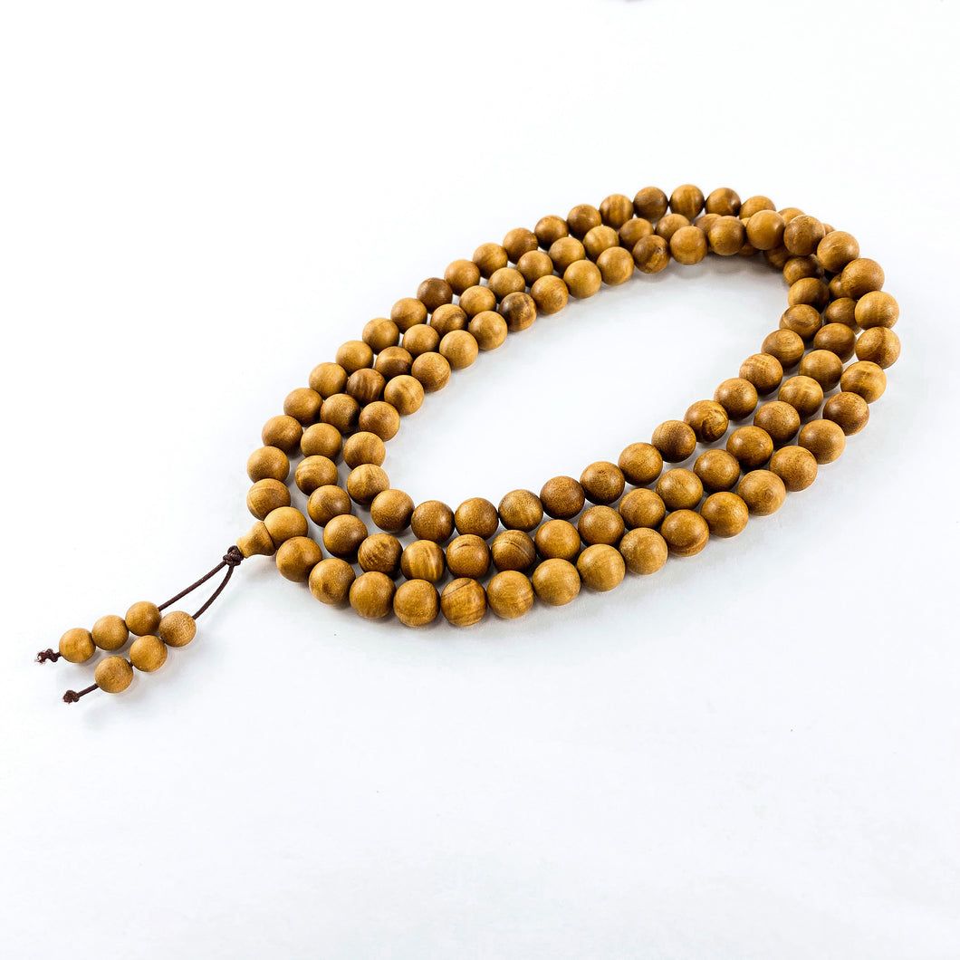 老山檀水波紋圆珠 (傳家級別) / Mysore Sandalwood Figured Round Beads (Heirloom Series)