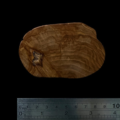 BMSWS101 Black Meat Figured Mysore Sandalwood Slice 9.5mm Thickness 29.5 grams