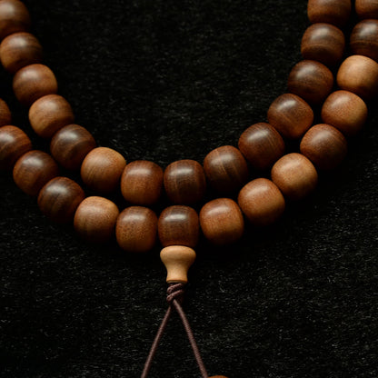 Shivamogga Black Meat Mysore Sandalwood Mala 8mm x 108 Drum Shape Beads (Heirloom Grade)