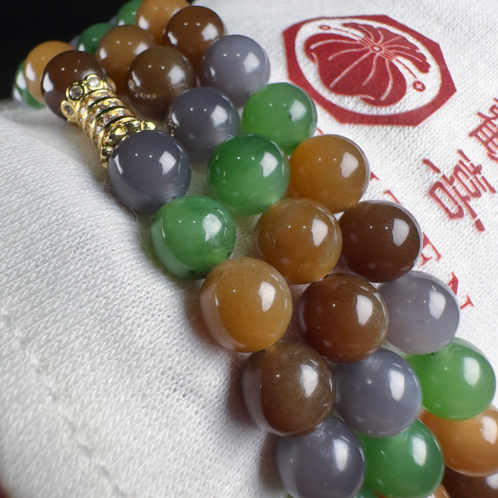 Multi-Origin Nephrite Round Beads Mala 8mm x 108 Beads