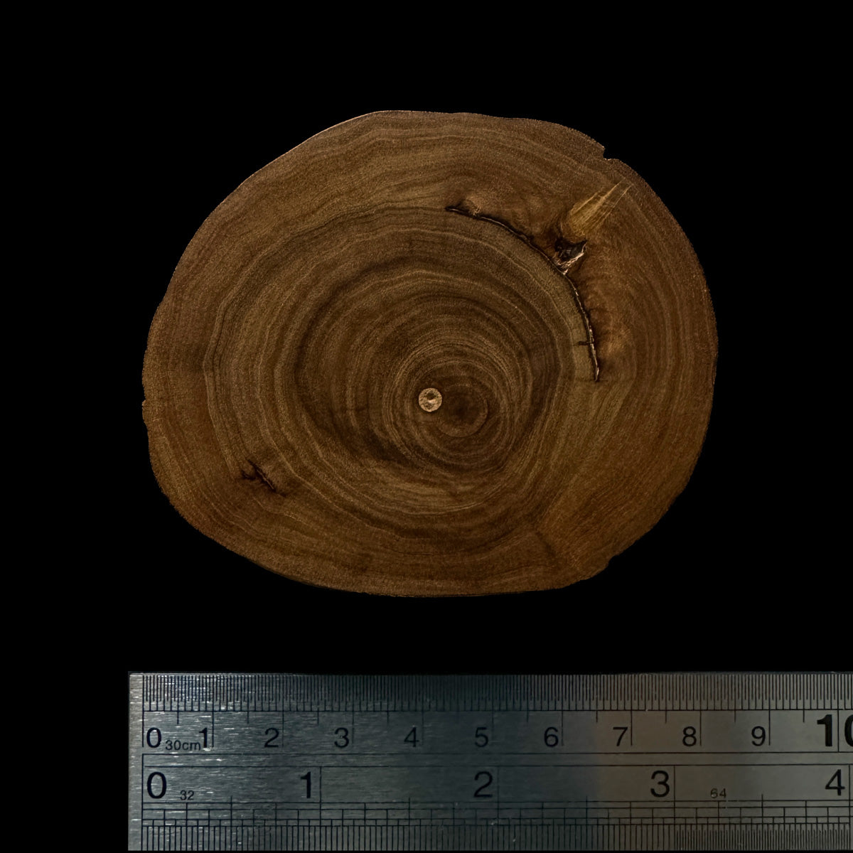 BMSWS119 Black Meat Figured Mysore Sandalwood Slab 11.5mm Thickness 39 grams