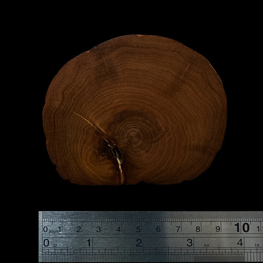 BMSWS170 Black Meat Figured Mysore Sandalwood Slab 7.4mm Thickness 37.5 grams