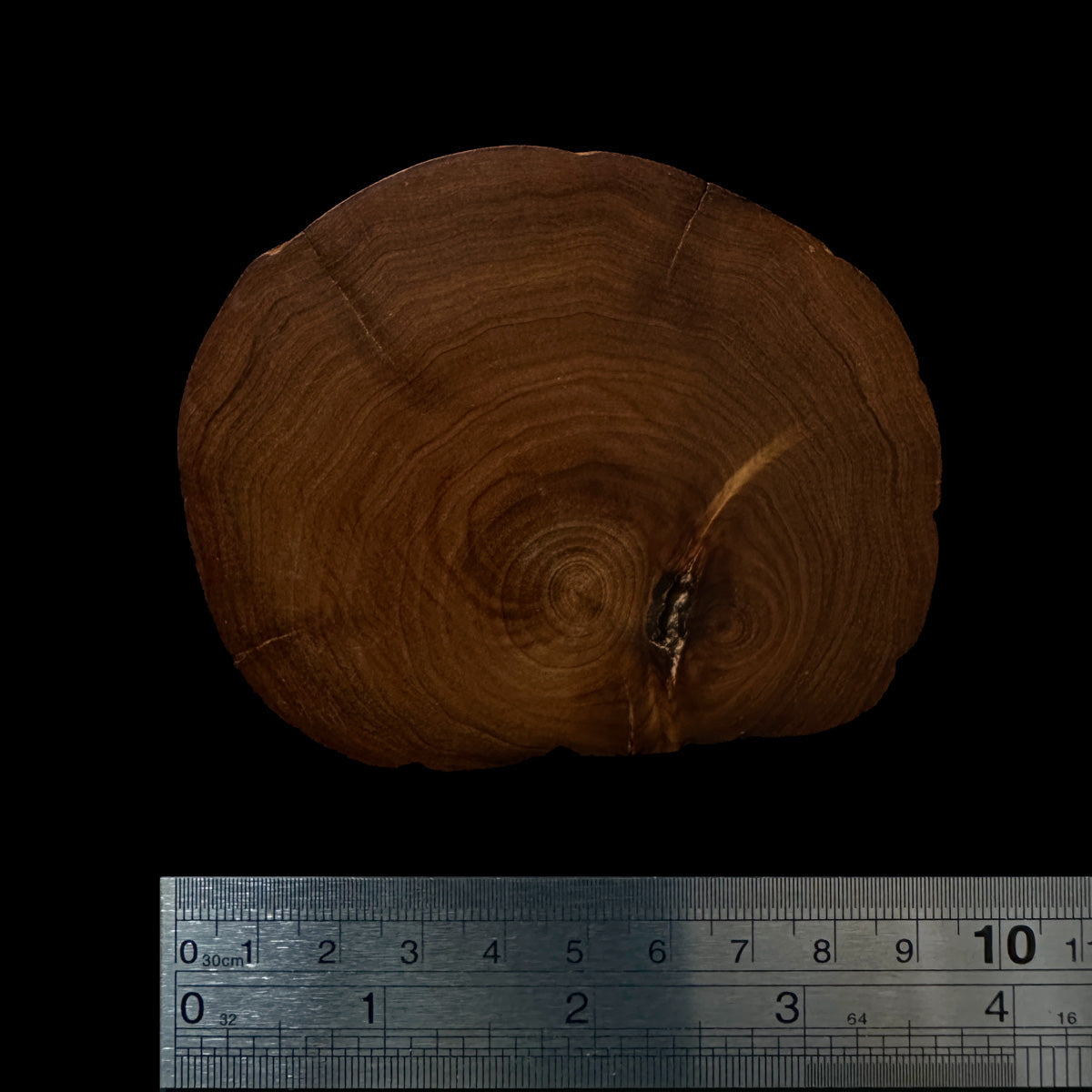 BMSWS170 Black Meat Figured Mysore Sandalwood Slab 7.4mm Thickness 37.5 grams