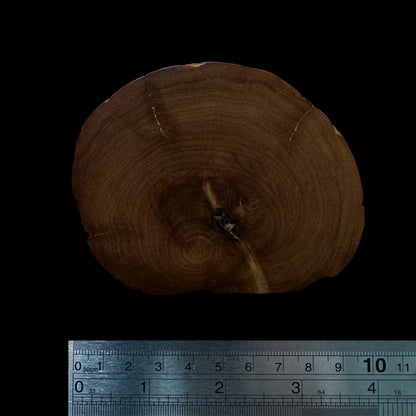 BMSWS187 Black Meat Figured Mysore Sandalwood Slice 7.7mm Thickness 40.3 grams