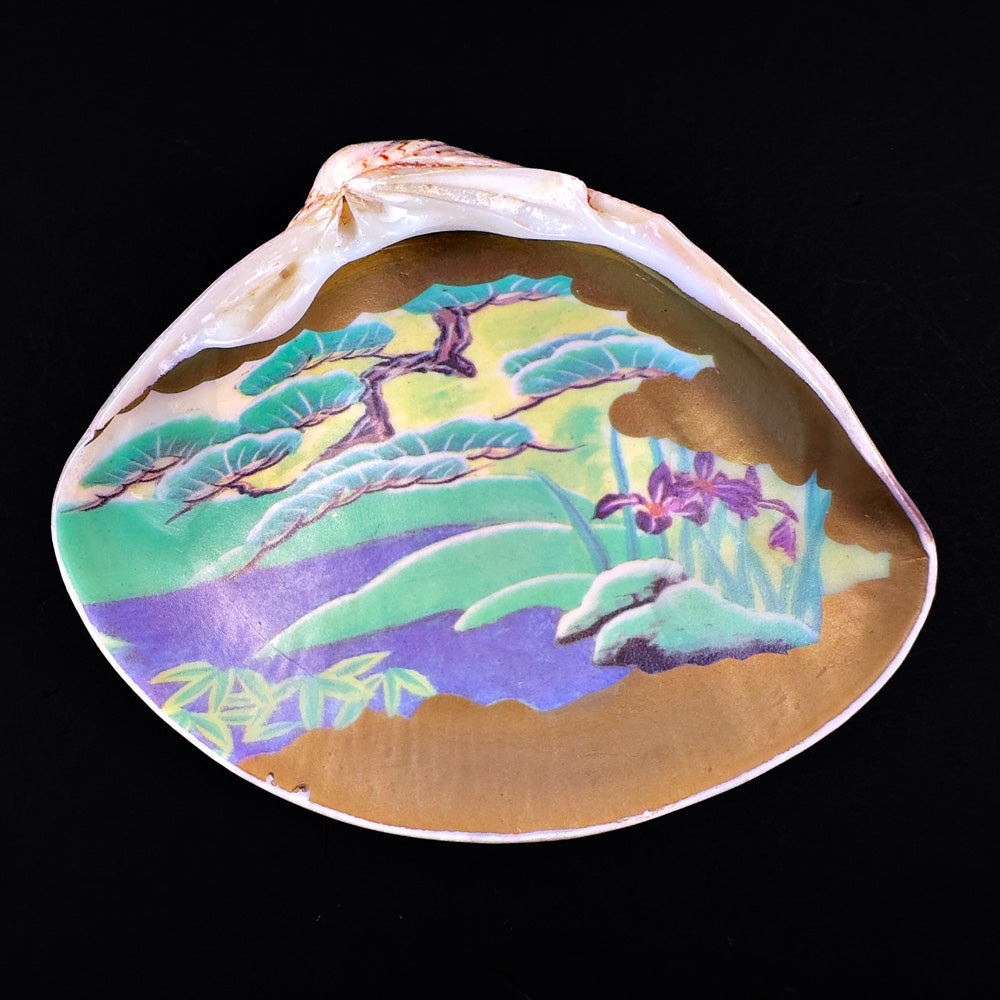 Japanese Hamaguri Shell Kōgō Gold Leaf Interior with Mandarin Duck Motif (Pre-loved)