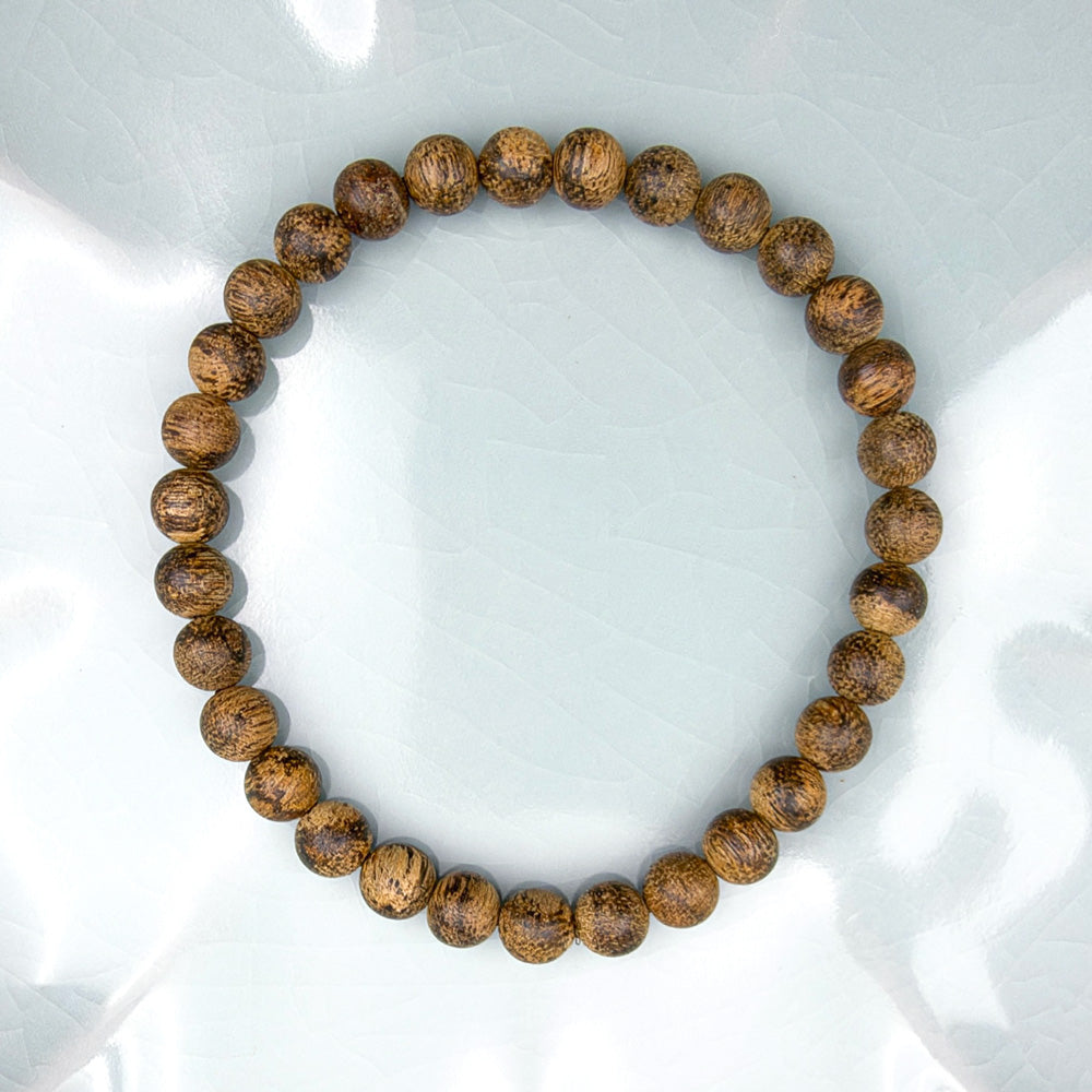 Wild Sarawak Agarwood Round Beads Bracelet 6.1mm x 31 beads