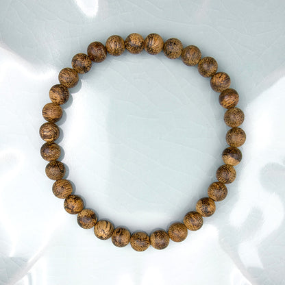 Wild Sarawak Agarwood Round Beads Bracelet 6.1mm x 31 beads