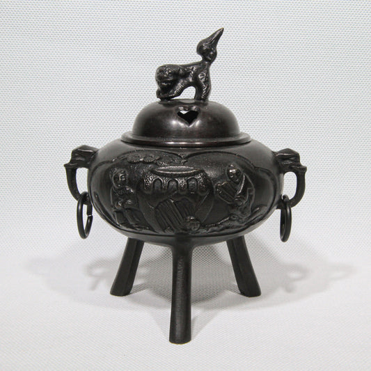 Bronze Kōro with Foo Dog Finial