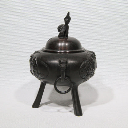 Bronze Kōro with Foo Dog Finial
