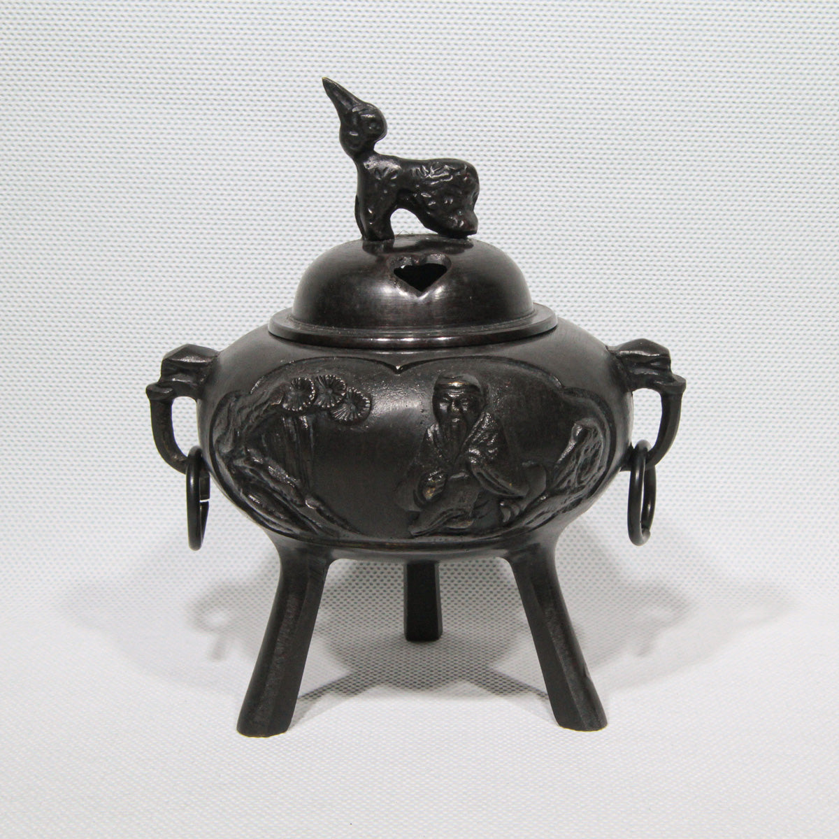 Bronze Kōro with Foo Dog Finial
