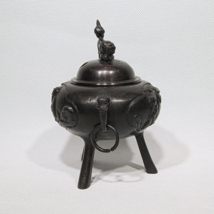 Bronze Kōro with Foo Dog Finial