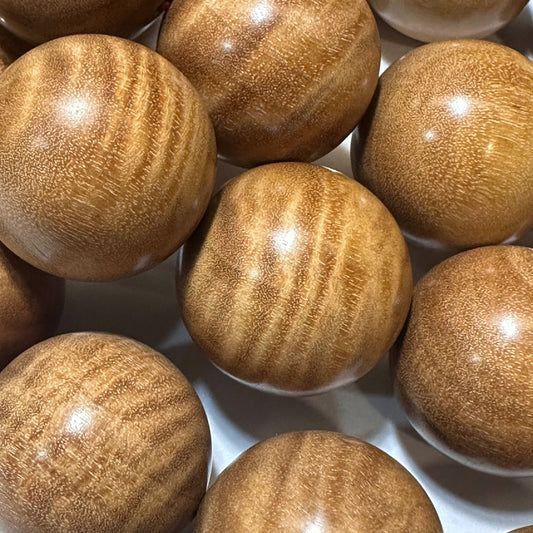 Heirloom Grade Figured Mysore Sandalwood 20mm Round Bead