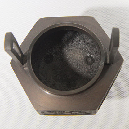 Hexagonal Bronze Kōro with Lion Finial