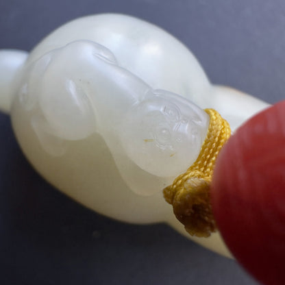 Horse and Monkey Nephrite Pendant 馬上封侯 和田玉籽料