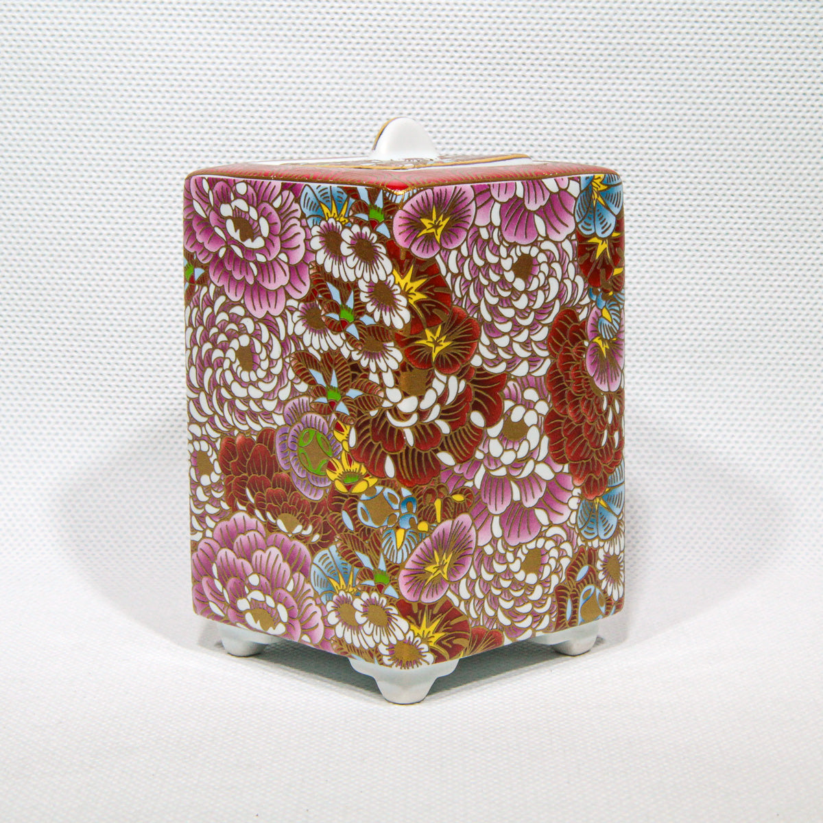 Kutani-Ware Kōro Garden Eternally in Bloom (Square)