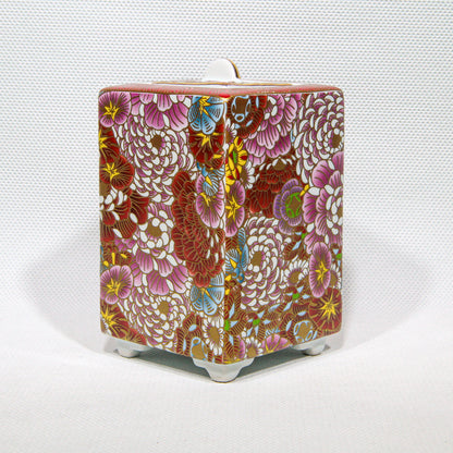 Kutani-Ware Kōro Garden Eternally in Bloom (Square)