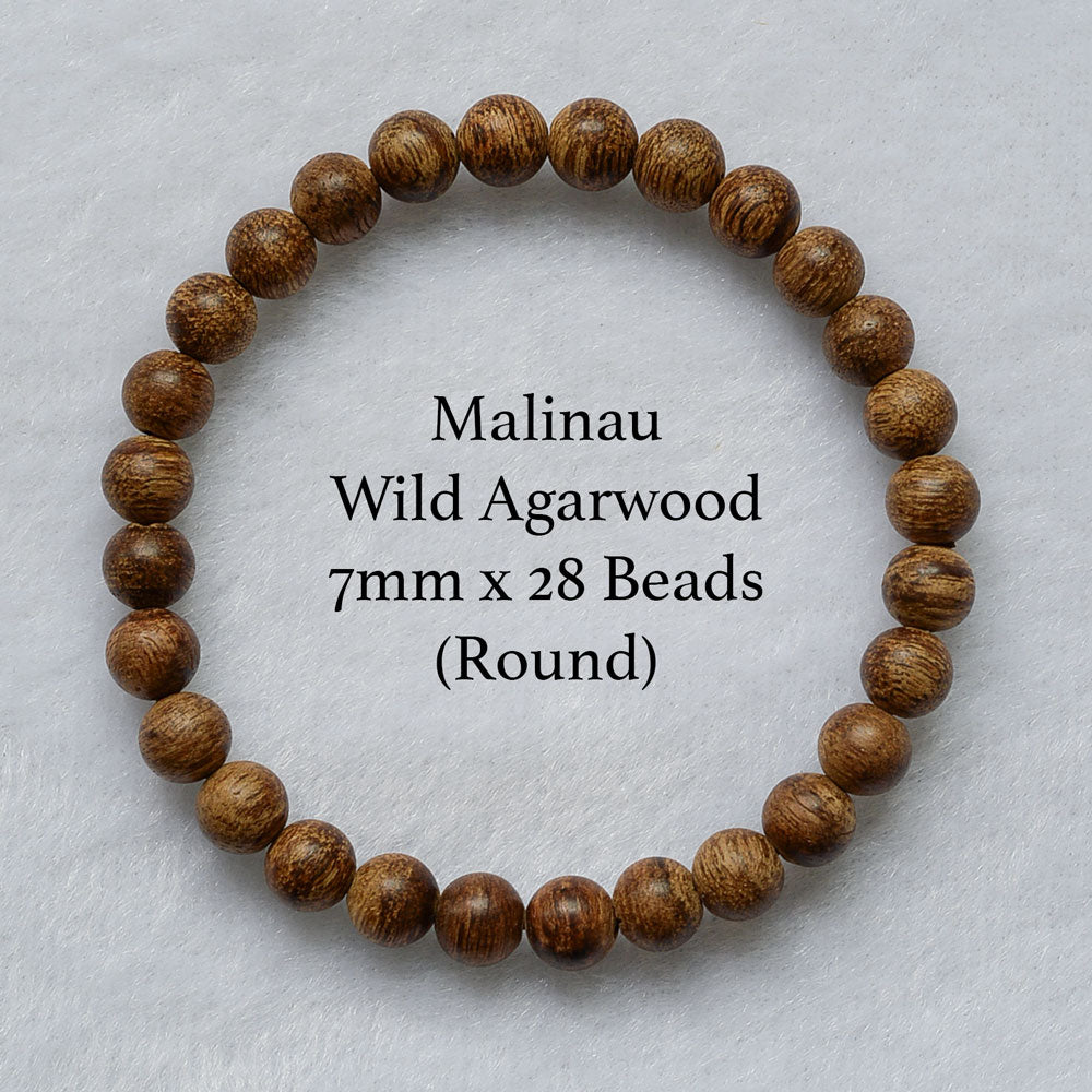 Wild Malinau Agarwood Round Bracelet 7mm x 28 Beads