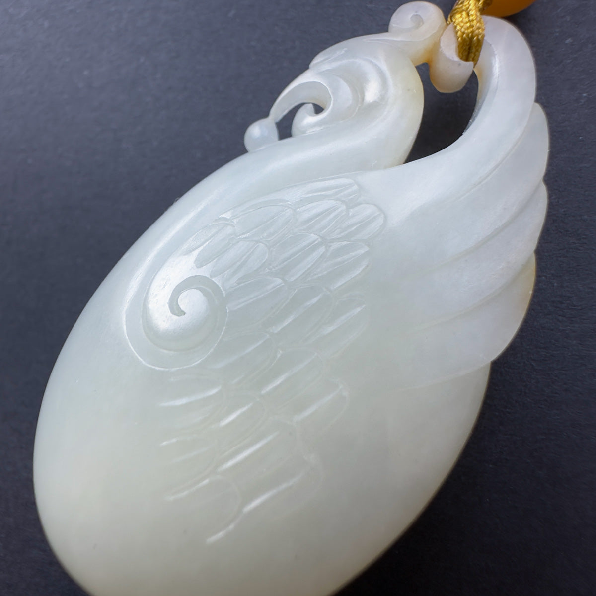 White Nephrite Phoenix Pendant 籽料凤凰