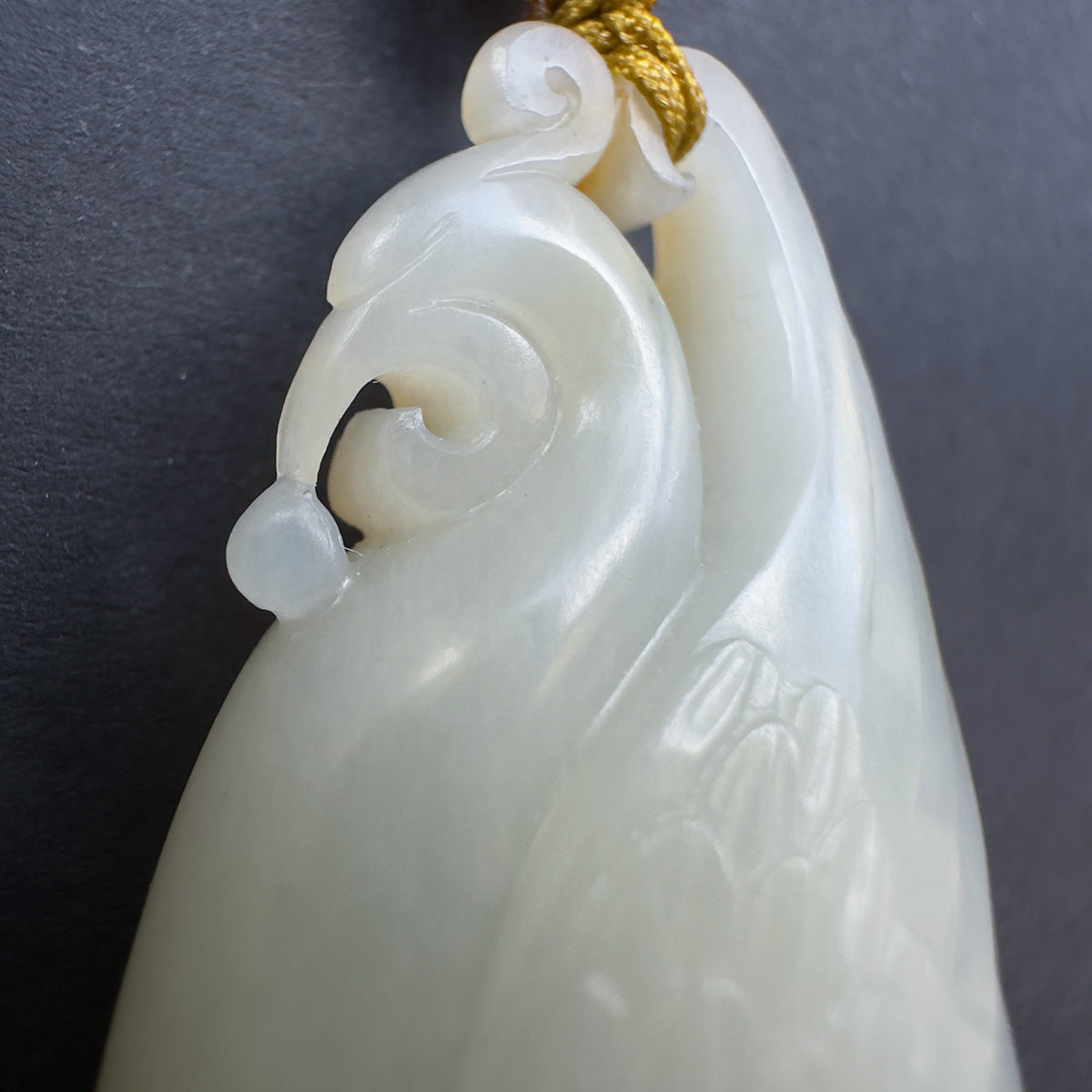 White Nephrite Phoenix Pendant 籽料凤凰