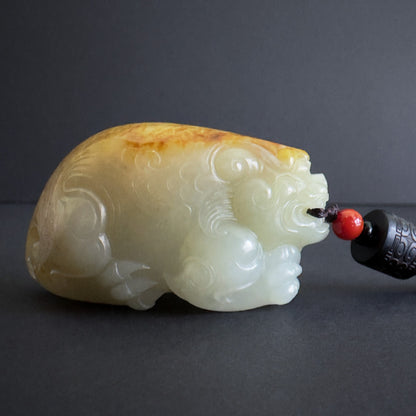 Premium Nephrite Pixiu  - Fortune’s Crimson Crest 鸿运当头