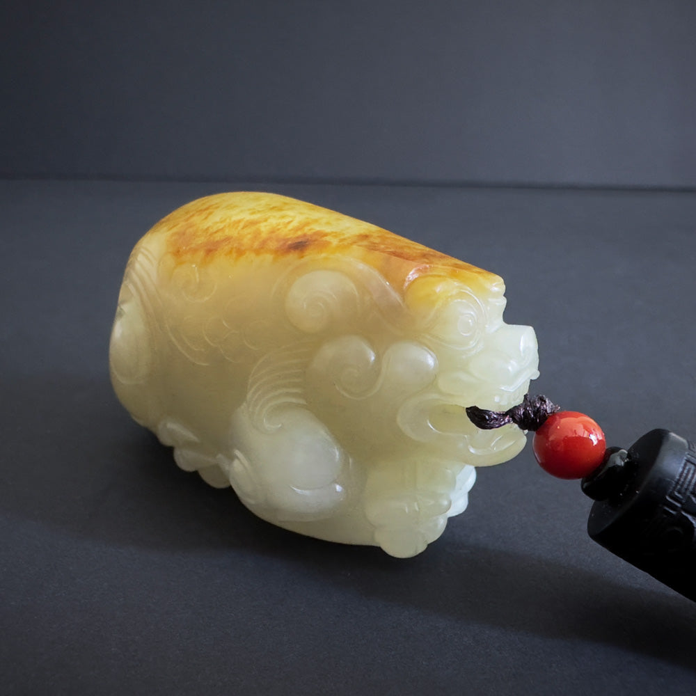 Premium Nephrite Pixiu  - Fortune’s Crimson Crest 鸿运当头