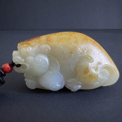 Premium Nephrite Pixiu  - Fortune’s Crimson Crest 鸿运当头