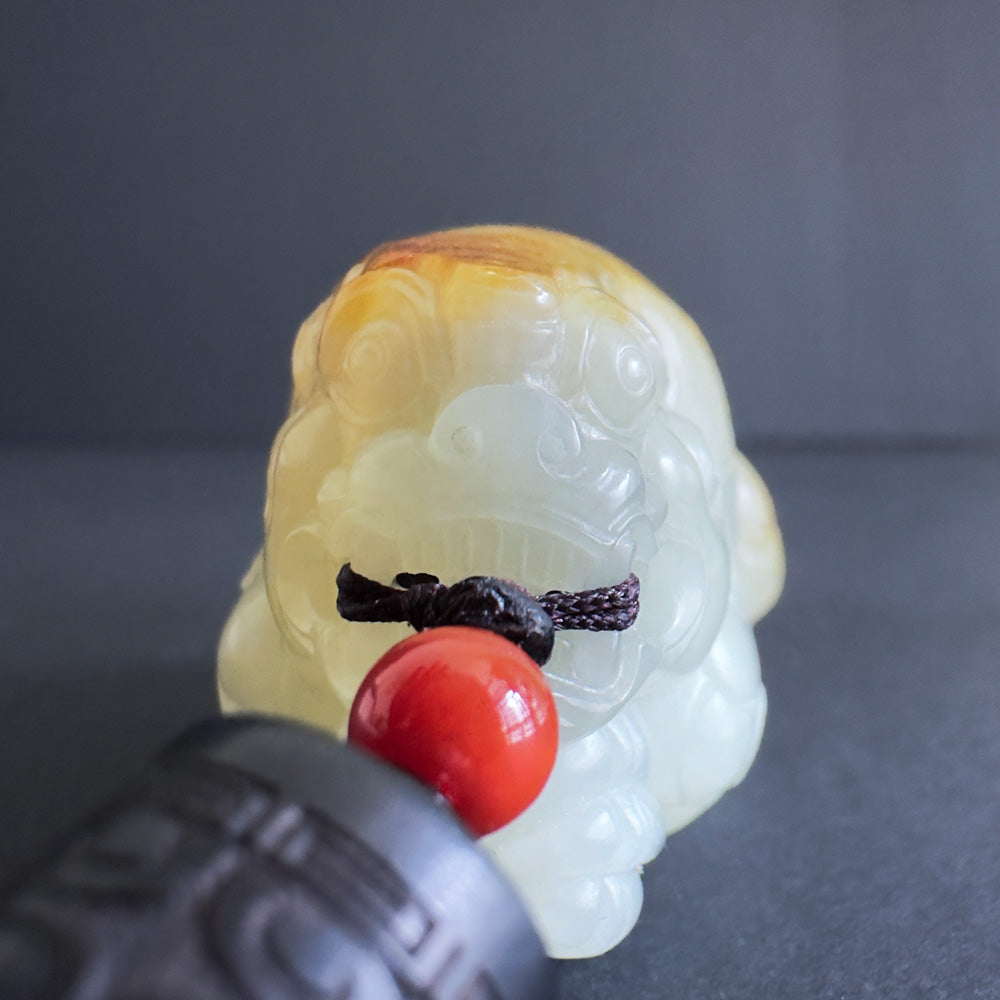 Premium Nephrite Pixiu  - Fortune’s Crimson Crest 鸿运当头