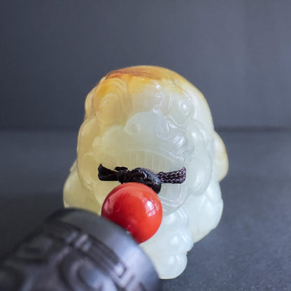 Premium Nephrite Pixiu  - Fortune’s Crimson Crest 鸿运当头