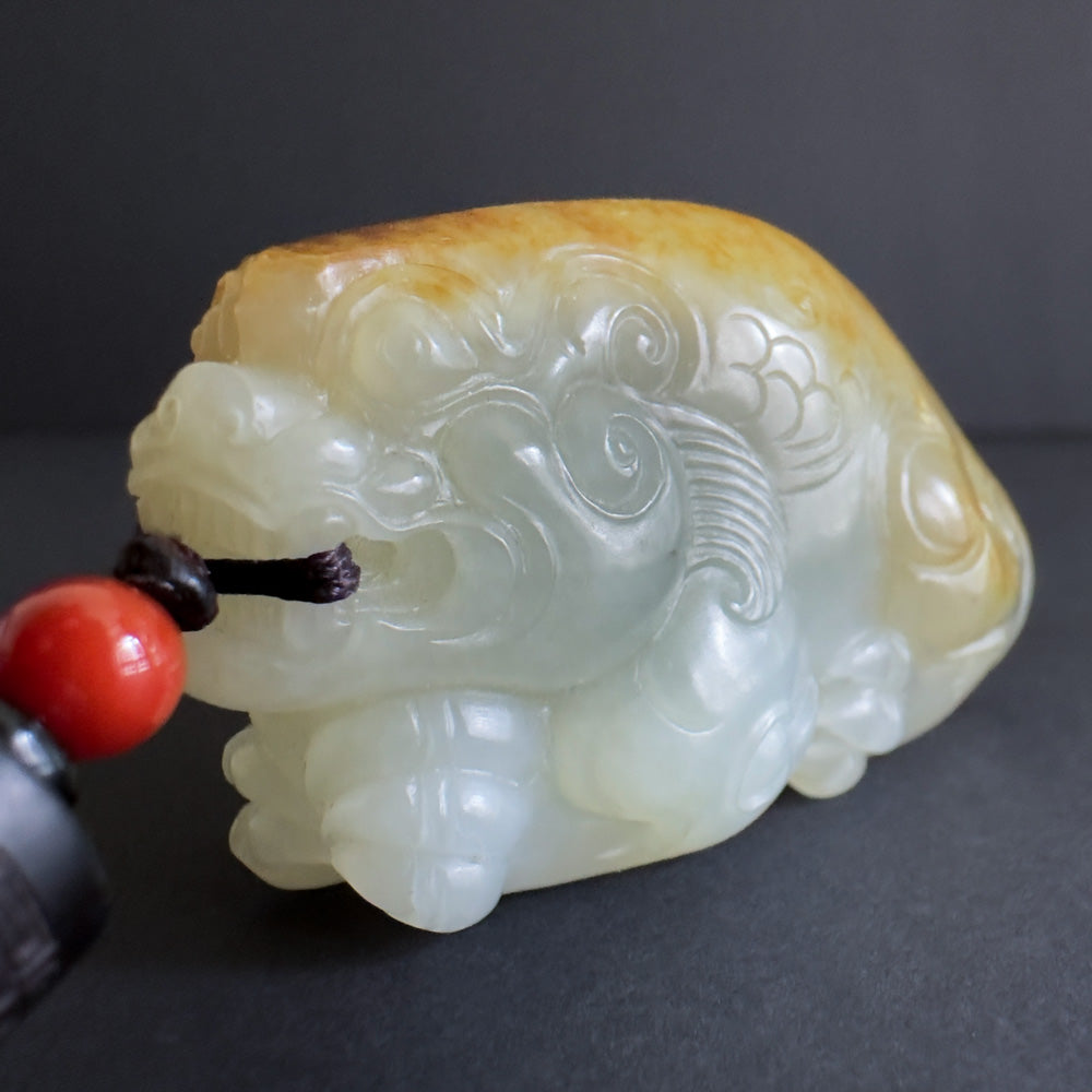 Premium Nephrite Pixiu  - Fortune’s Crimson Crest 鸿运当头