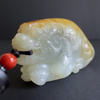 Premium Nephrite Pixiu  - Fortune’s Crimson Crest 鸿运当头
