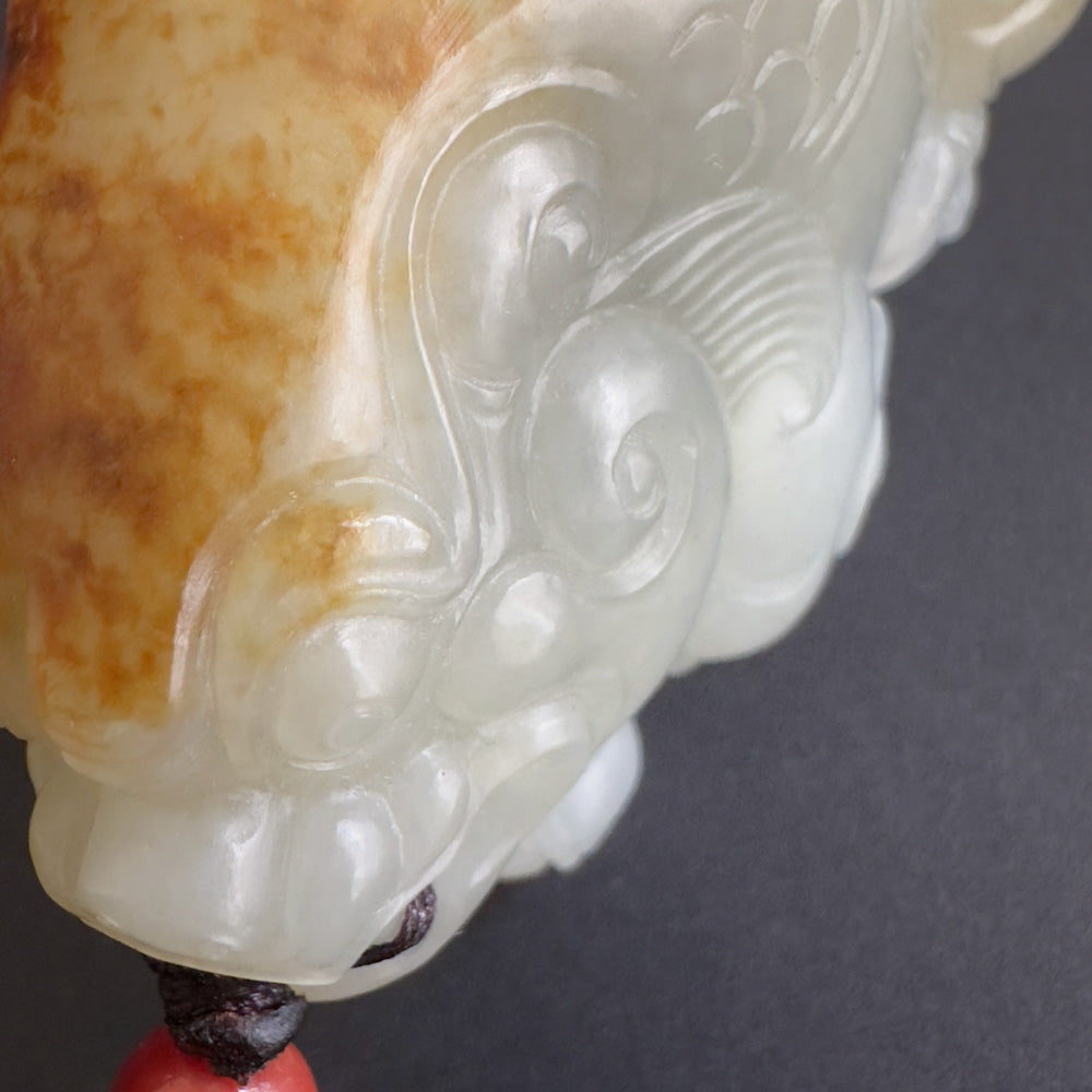 Premium Nephrite Pixiu  - Fortune’s Crimson Crest 鸿运当头