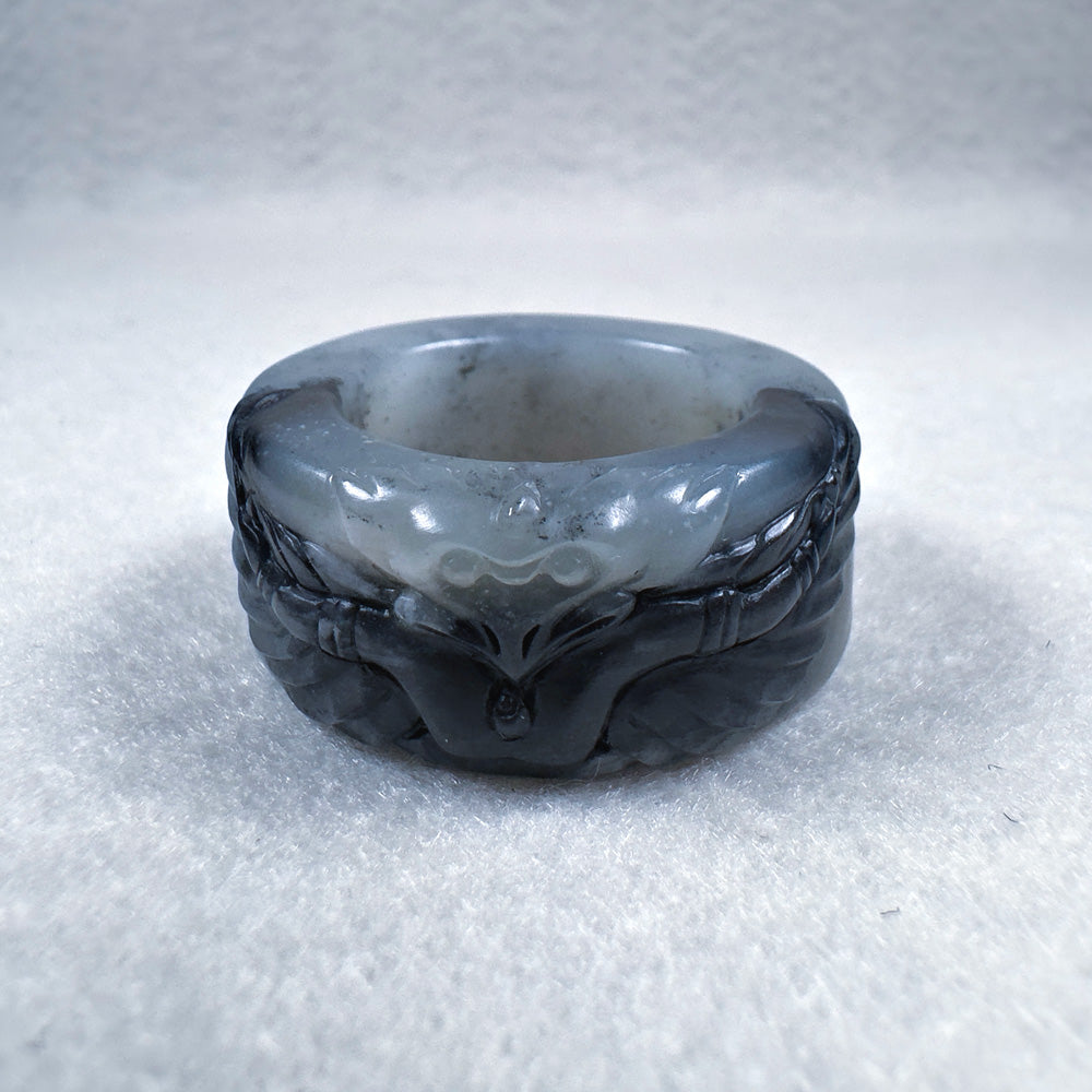Qinghua Nephrite "Garuda" Thumb Ring 22.1mm