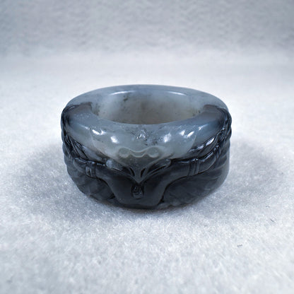 Qinghua Nephrite "Garuda" Thumb Ring 22.1mm