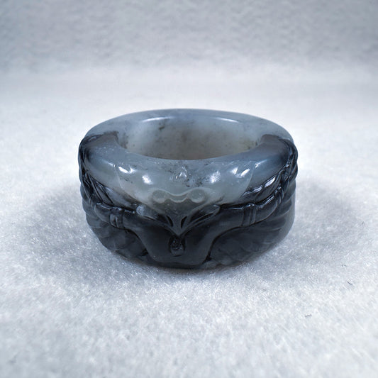 Qinghua Nephrite "Garuda" Thumb Ring 22.1mm