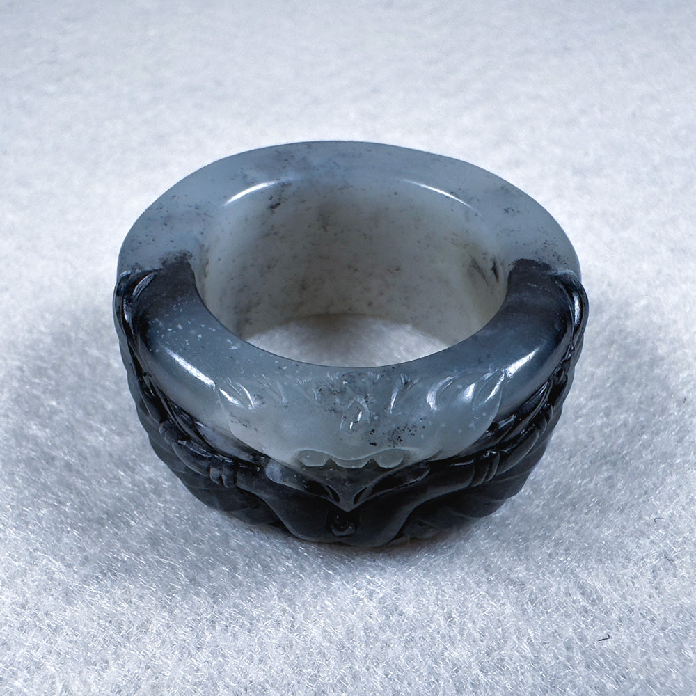 Qinghua Nephrite "Garuda" Thumb Ring 22.1mm