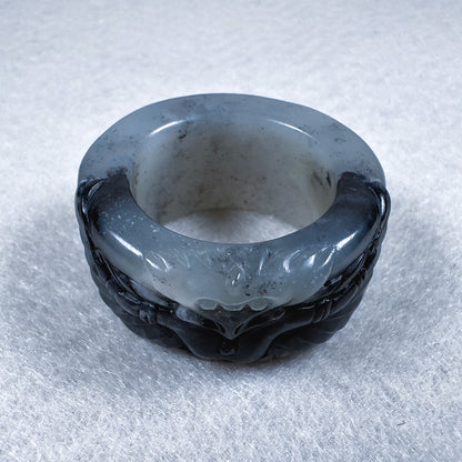 Qinghua Nephrite "Garuda" Thumb Ring 22.1mm