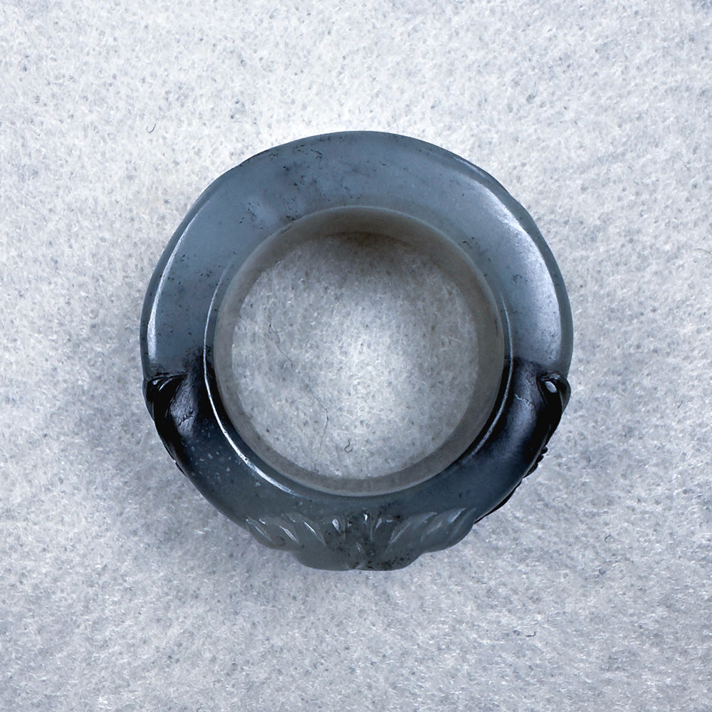 Qinghua Nephrite "Garuda" Thumb Ring 22.1mm