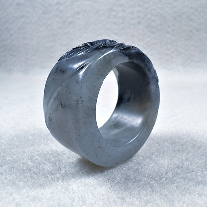 Qinghua Nephrite "Garuda" Thumb Ring 22.1mm