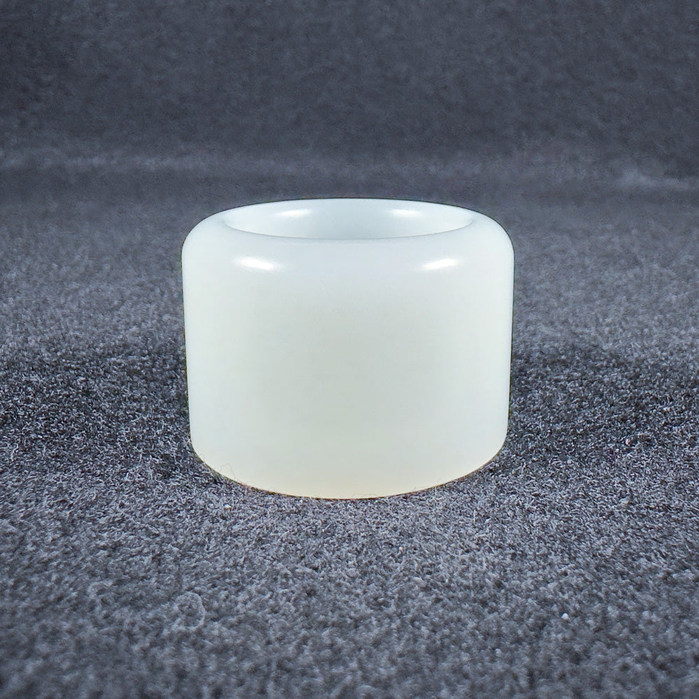 Russian White Nephrite Thumb Ring 20.2mm