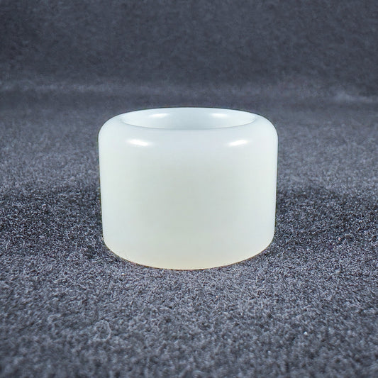 Russian White Nephrite Thumb Ring 20.2mm