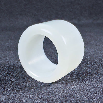 Russian White Nephrite Thumb Ring 20.2mm