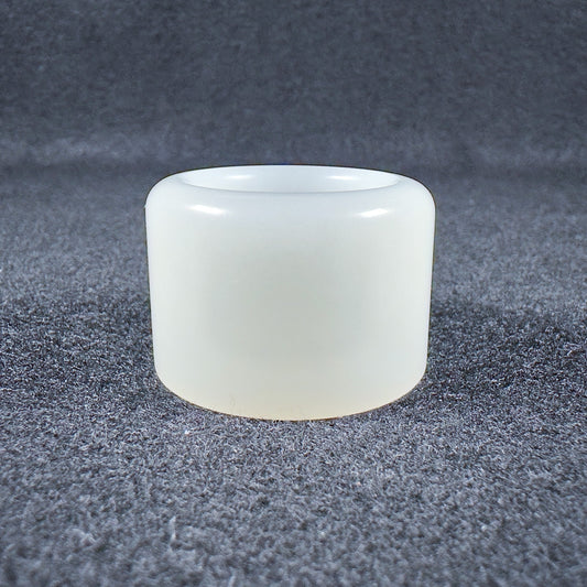 Russian White Nephrite Thumb Ring 22.1mm