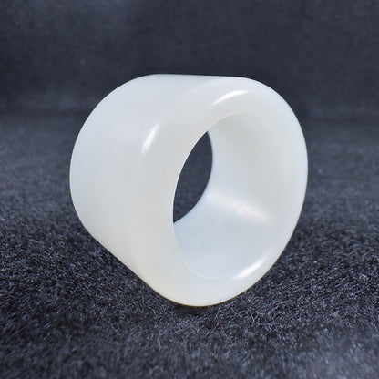Russian White Nephrite Thumb Ring 22.1mm