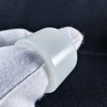 Russian White Nephrite Thumb Ring 22.1mm